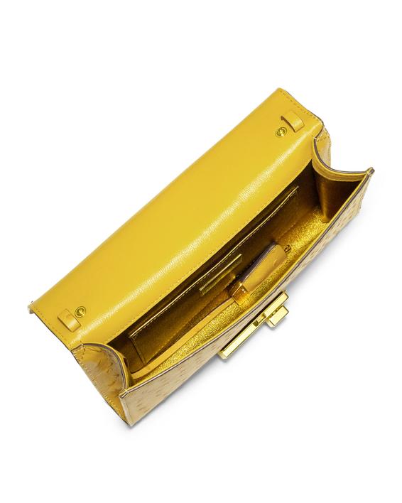 Gul læder clutch taske